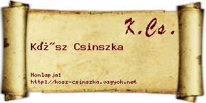 Kósz Csinszka névjegykártya